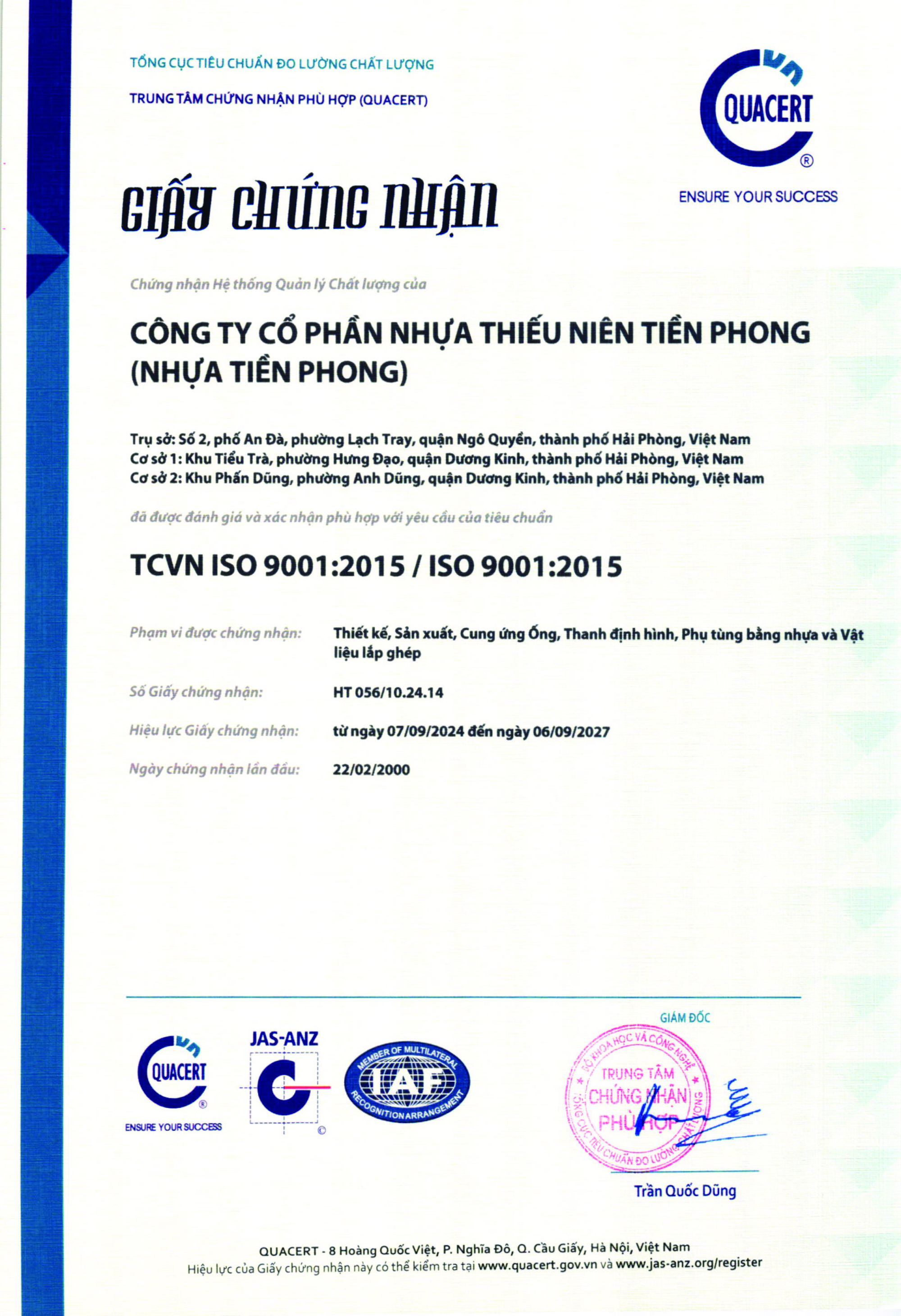 GCN Hệ thống quản lý Chất lượng