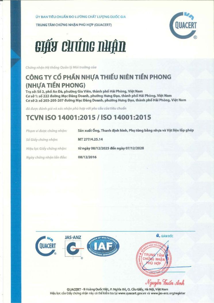 GCN Hệ thống quản lý Môi trường