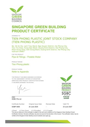 CN Nhãn Xanh SP ống và phụ tùng PVC thoát nước